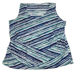 Catherine’s Sleeveless Top Tank Blue White Stripe Size 3X